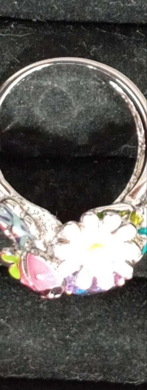 Park Lane Lavender Crystal Enamel Floral Ring with Multi-Color Accents - Picture 11 of 12